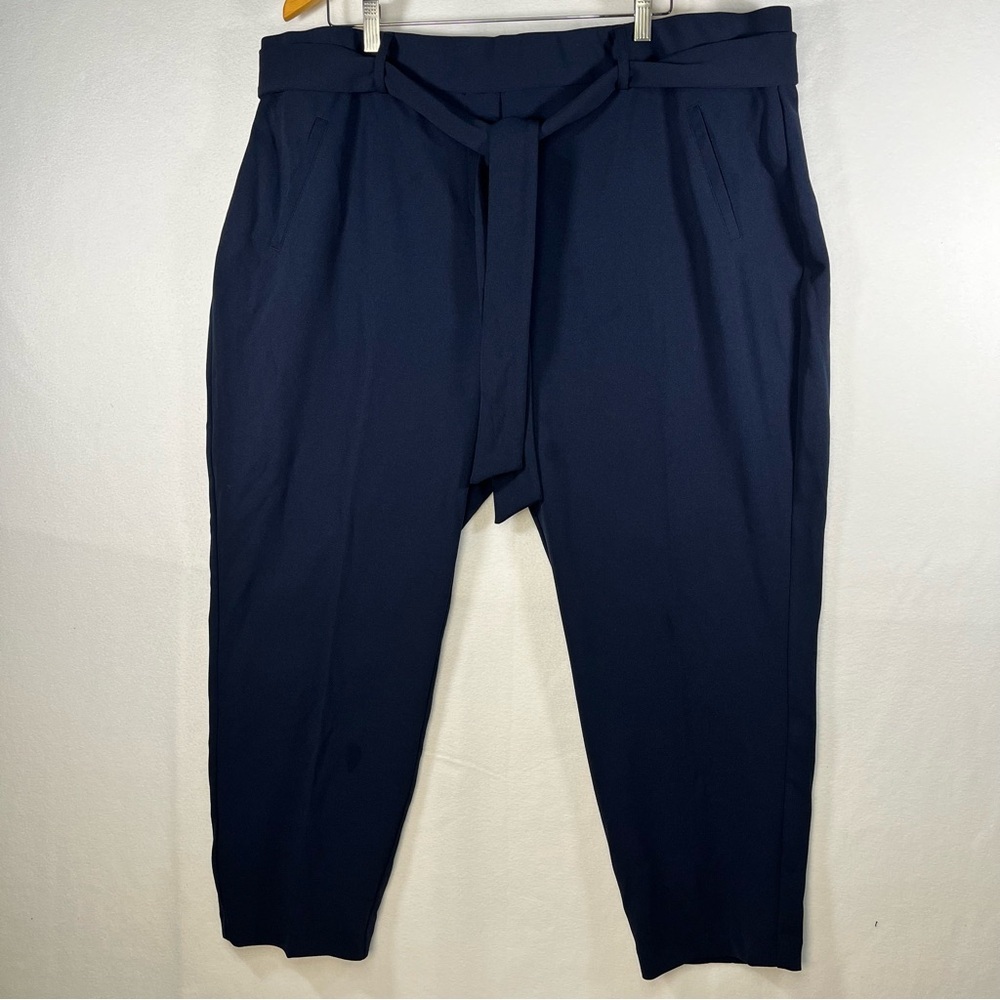 NWT Jones New York Women's Pants  Slim Leg Ankles Belted Navy Dress Office Sz 3X